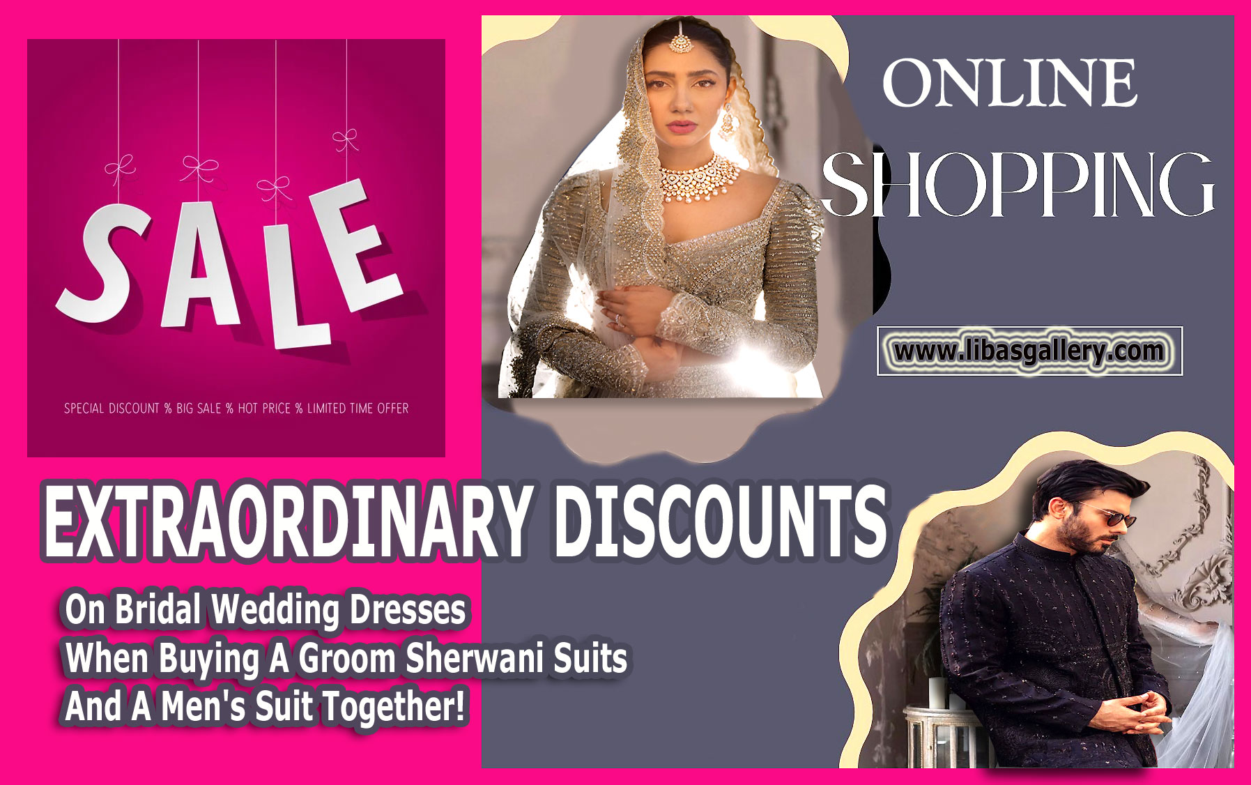 EXTRAORDINARY DISCOUNTS ON WEDDING DRESSES - Discount up to -30% when buying a wedding dress and a sherwani suit together
